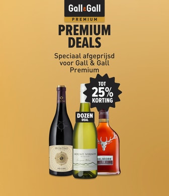 Premium deals. Speciaal afgeprijsd voor Gall & Gall premium tot 25% korting